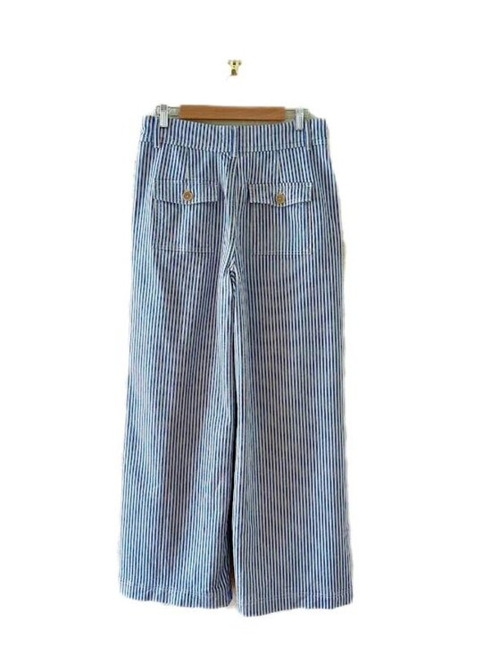 BODEN Brompton Wide leg Trousers Blue Stripe - Picture 3 of 13